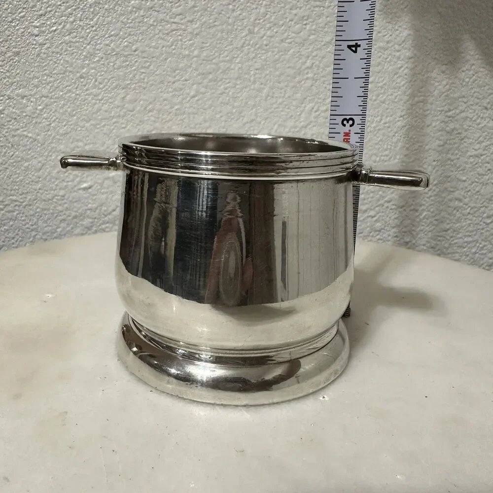 Vintage Hilton Hotel‎ Silver Soldered Sugar Bowl 1960s